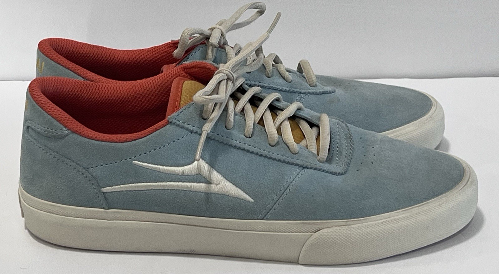 Men’s Lakai Manchester People Suede Skateboard Shoe Light Blue Size -8.5