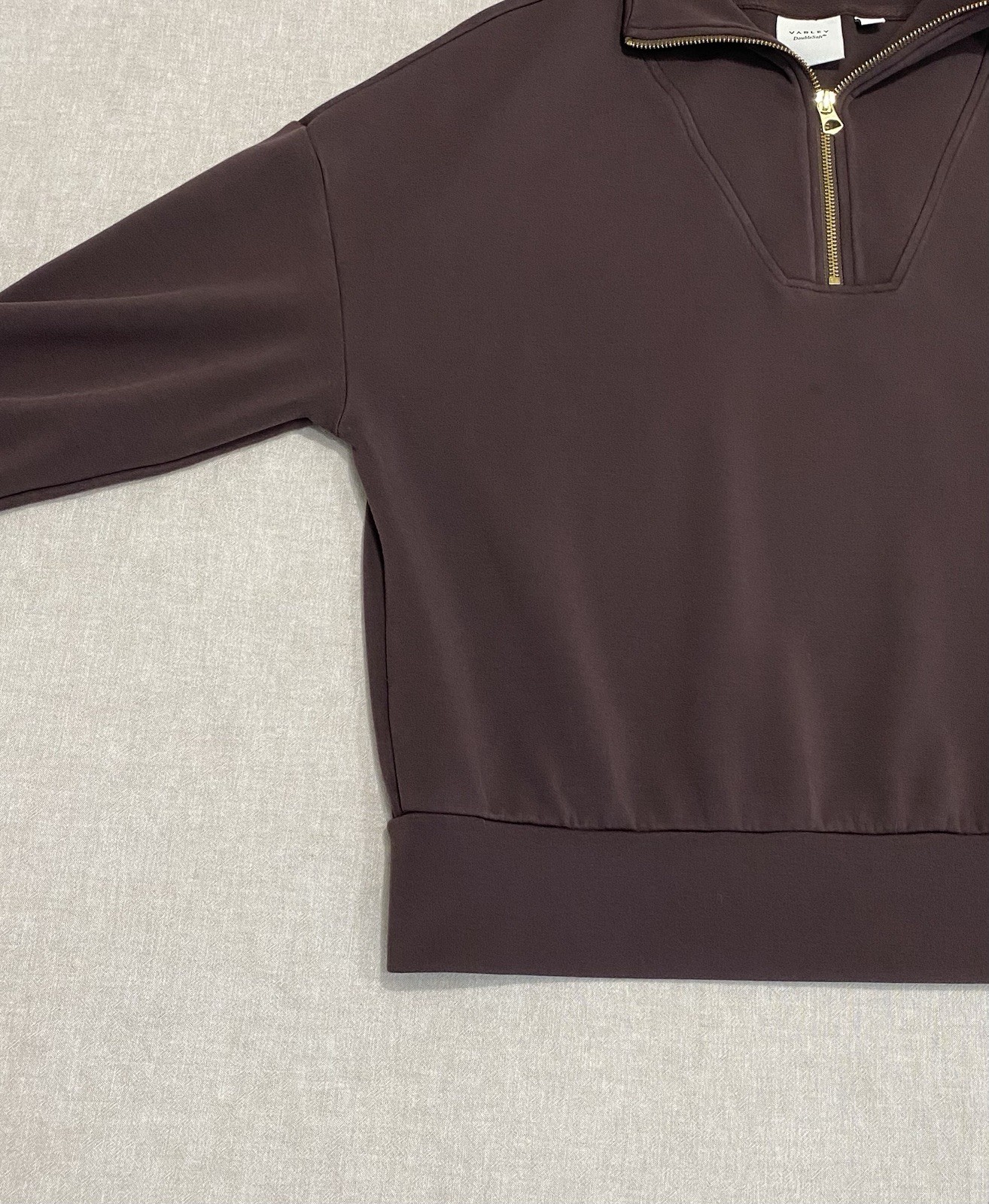 Varley Double Soft Hawley Half Zip Sweatshirt Sz S Coffee Bean Pullover Cozy