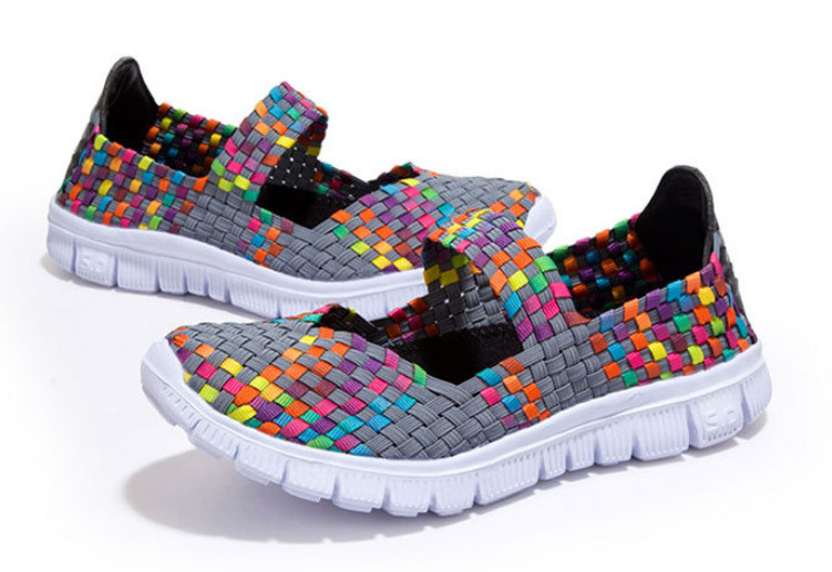 Women Woven Light Weight Elastic Trainer Comfort Slip On Sport Water Shoes WS79