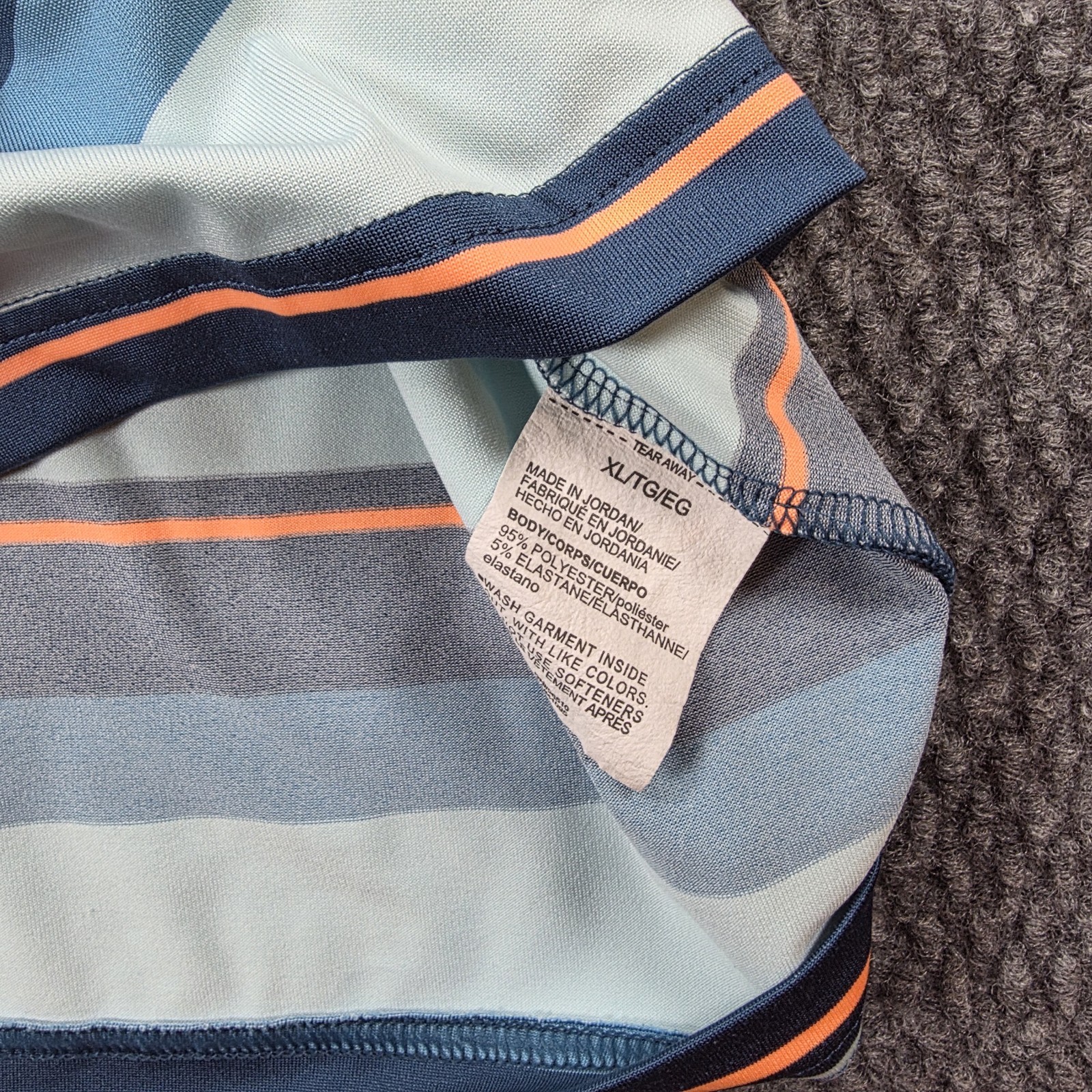 Under Armour Playoff Polo Shirt Mens XL Blue Coral Striped Loose Fit Golf Casual