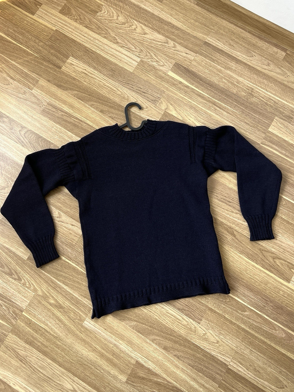Le Tricoteur Guernsey Jumper Style Small Navy Pure British Wool Fisherman