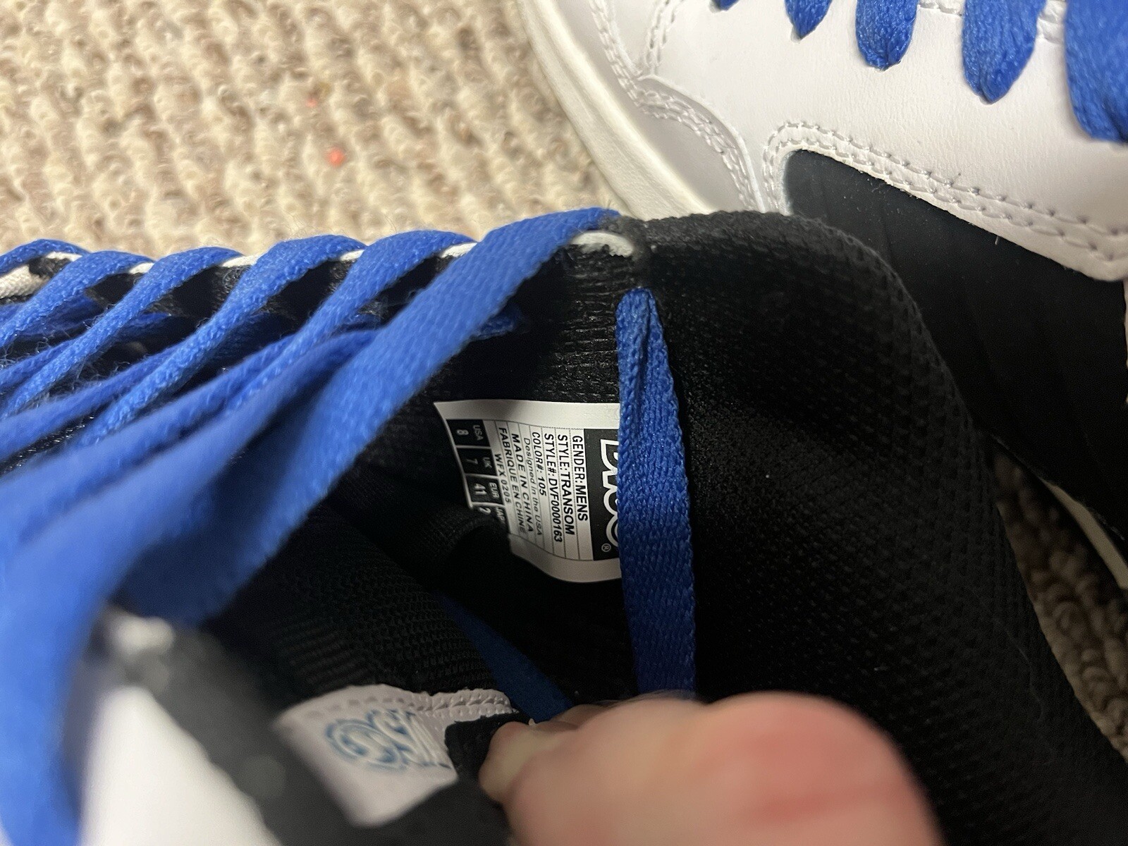 Mens DVS Transom Skate Shoes – Size 8 – Blue/White/Black CLEAN Retro Skateboard