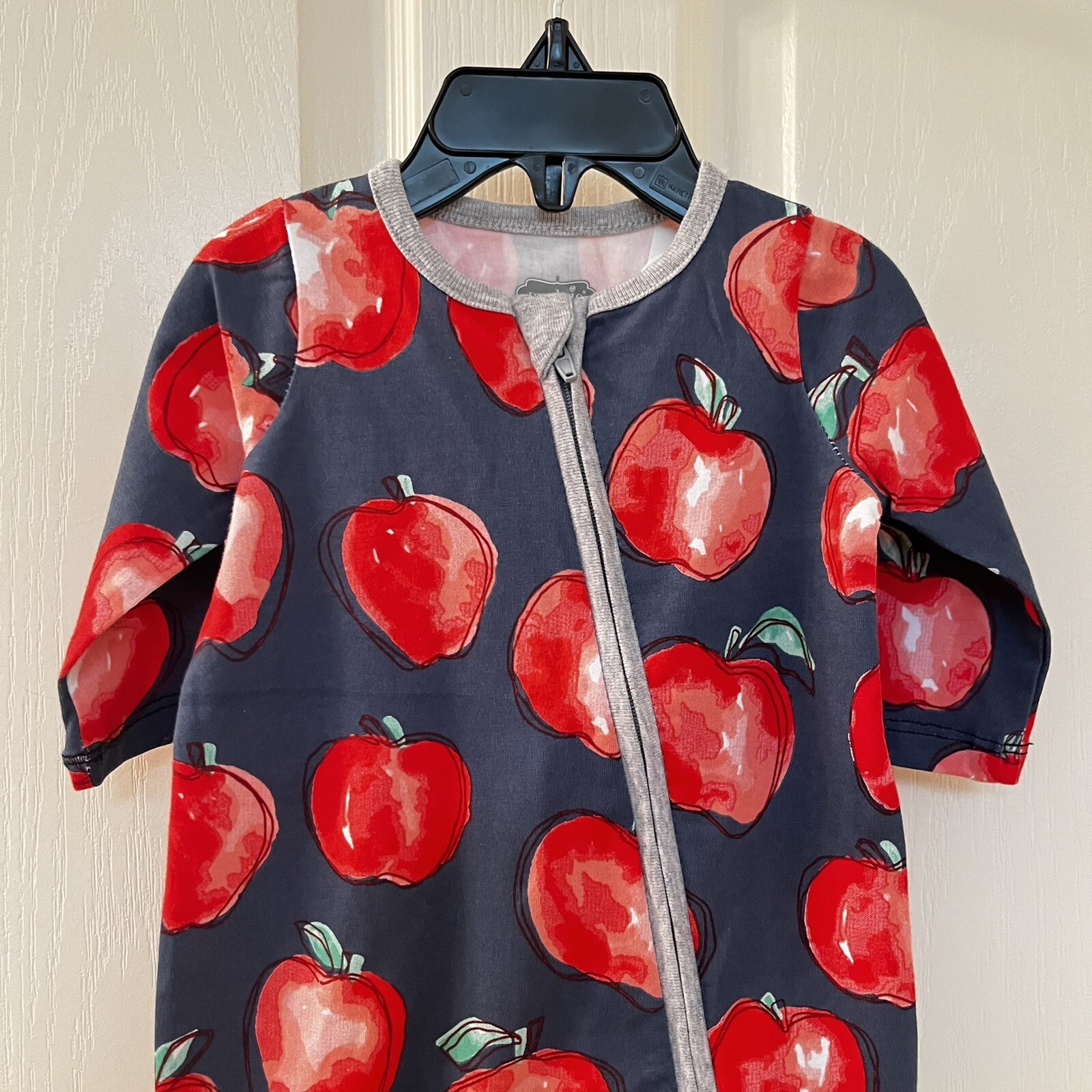 Mud Pie Apple Sleeper Footie Zippy One Piece Girls Size 0-3 Months NWT