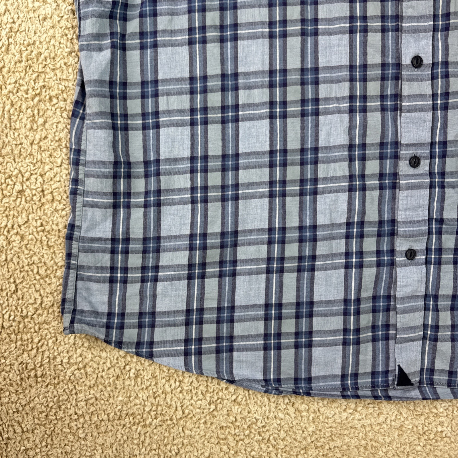 UNTUCKit Men’s XXXL Button Plaid Check Shirt Blue 3XL Short Sleeve