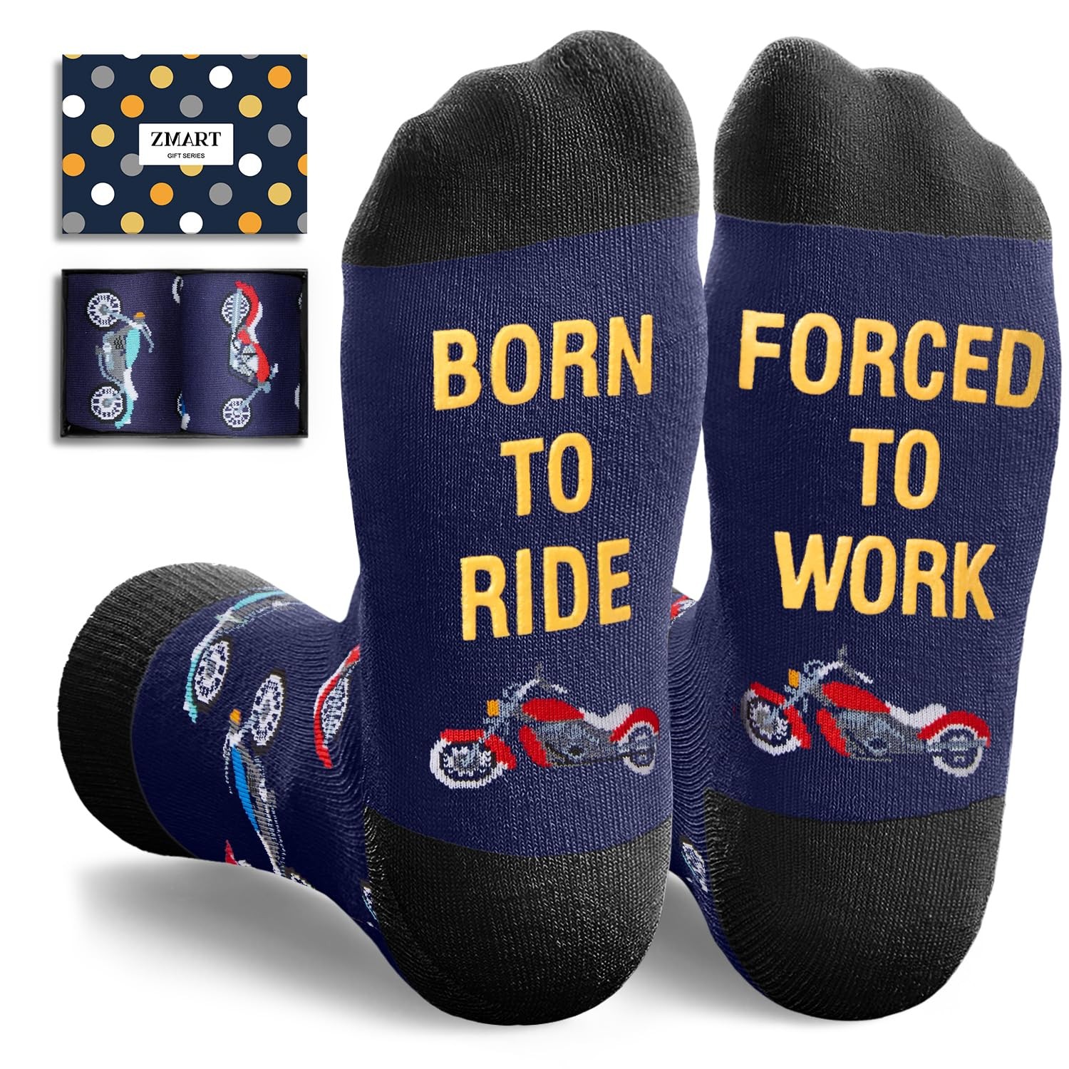 Zmart Motorcycle Gifts for Men – Socks, Medium, Blue