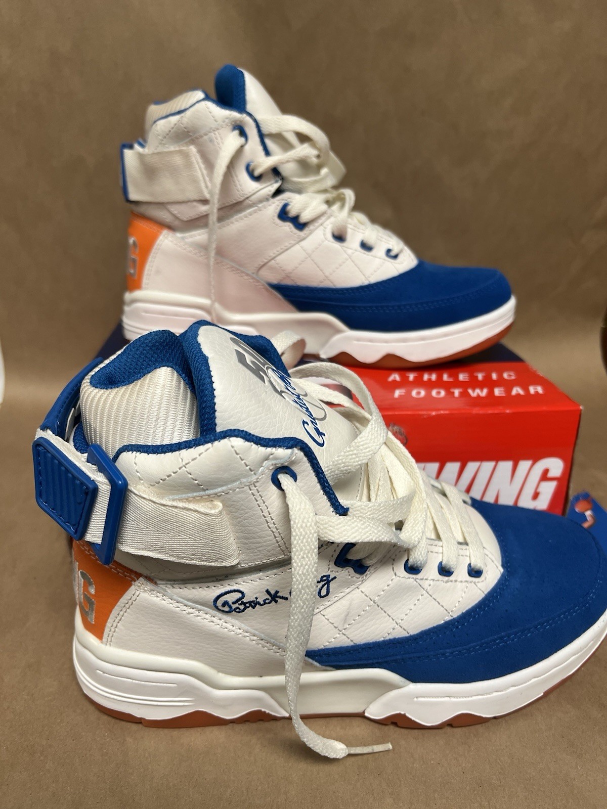 PATRICK EWING ATHLETICS 33 HI White/Blue/Orange 1EW90187-738 Men’s Size 7