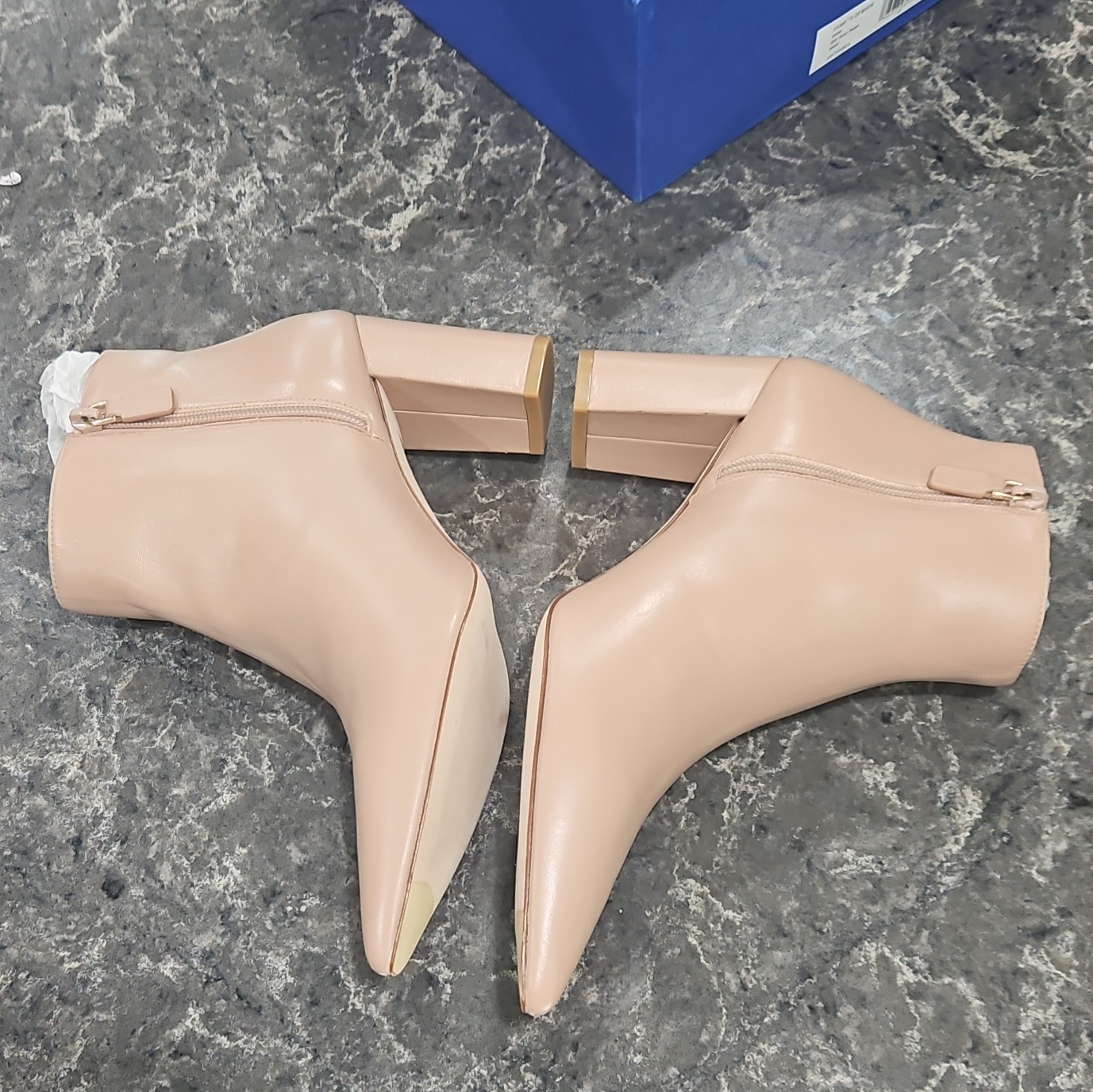 Stuart Weitzman 75 zip bootie leather booties in size 10.5 dress Nappa S8885