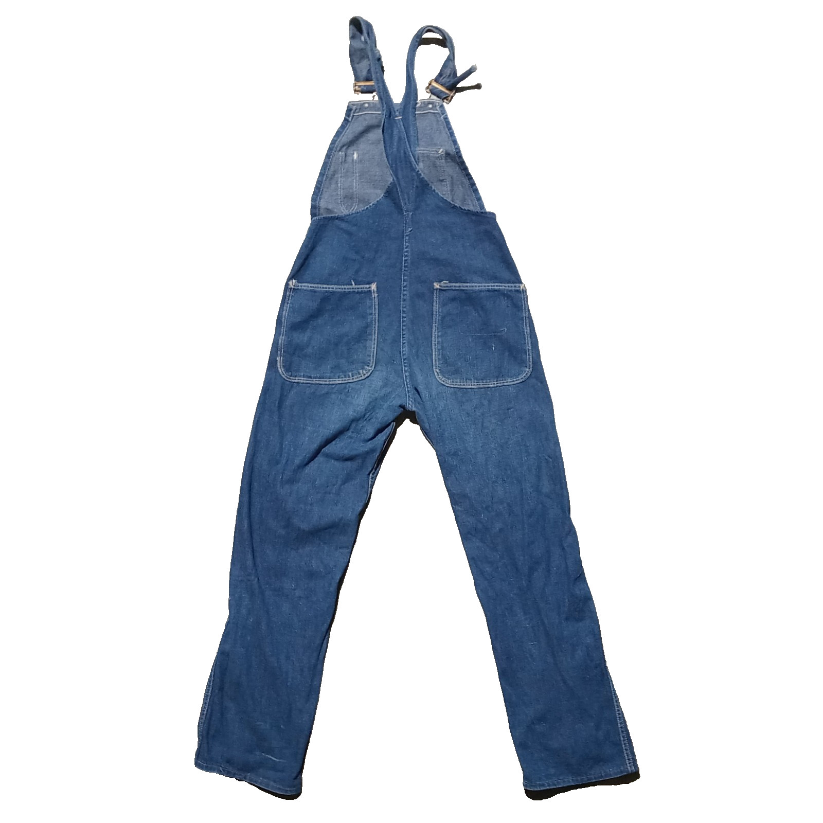 vtg OVERALLS SELVEDGE TRACTOR BUTTONS Denim INDIGO boys youth RARE xxs USA made
