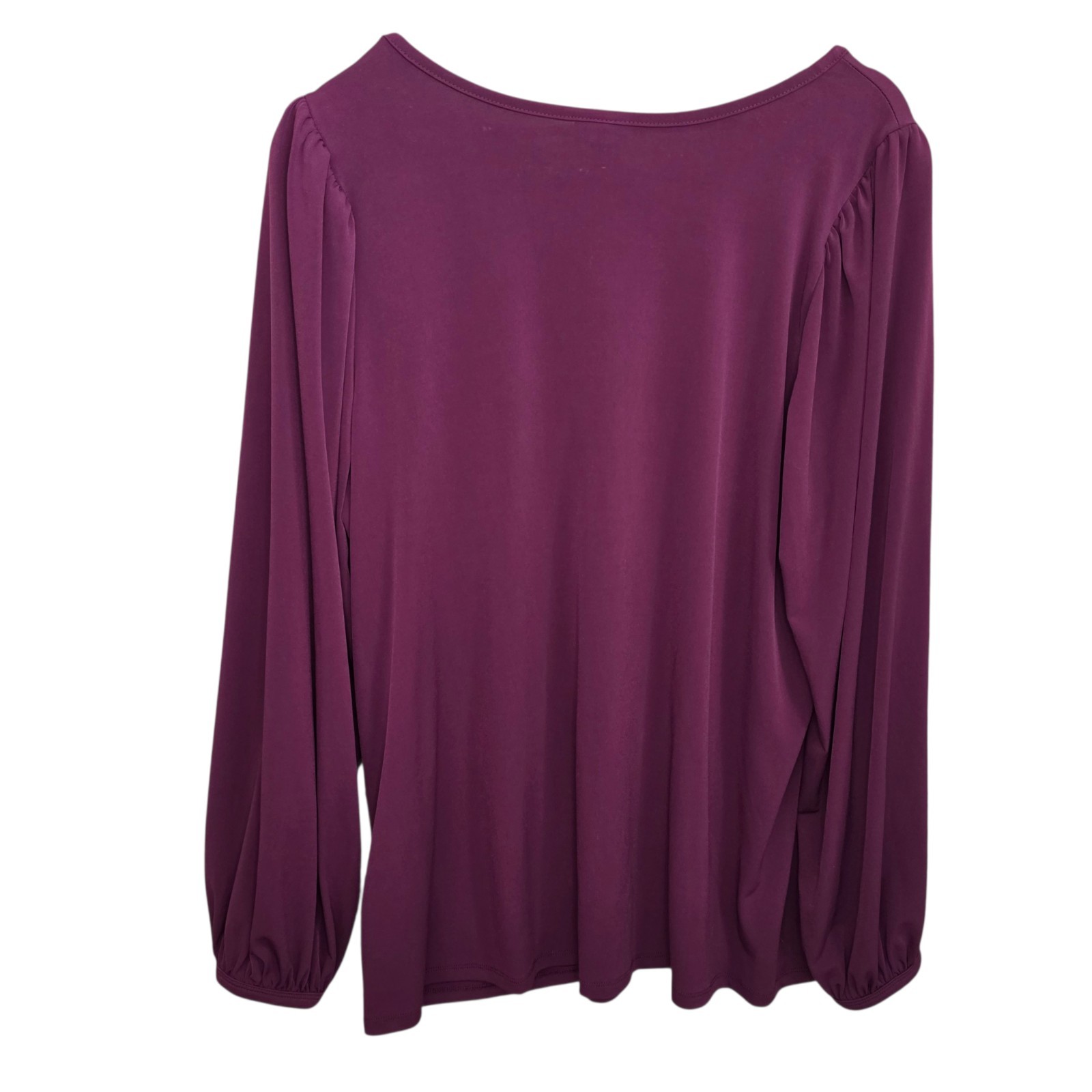 Torrid Top Womens 1 US Plus 1X Purple V Neck Long Sleeve Blouse Stretch Casual