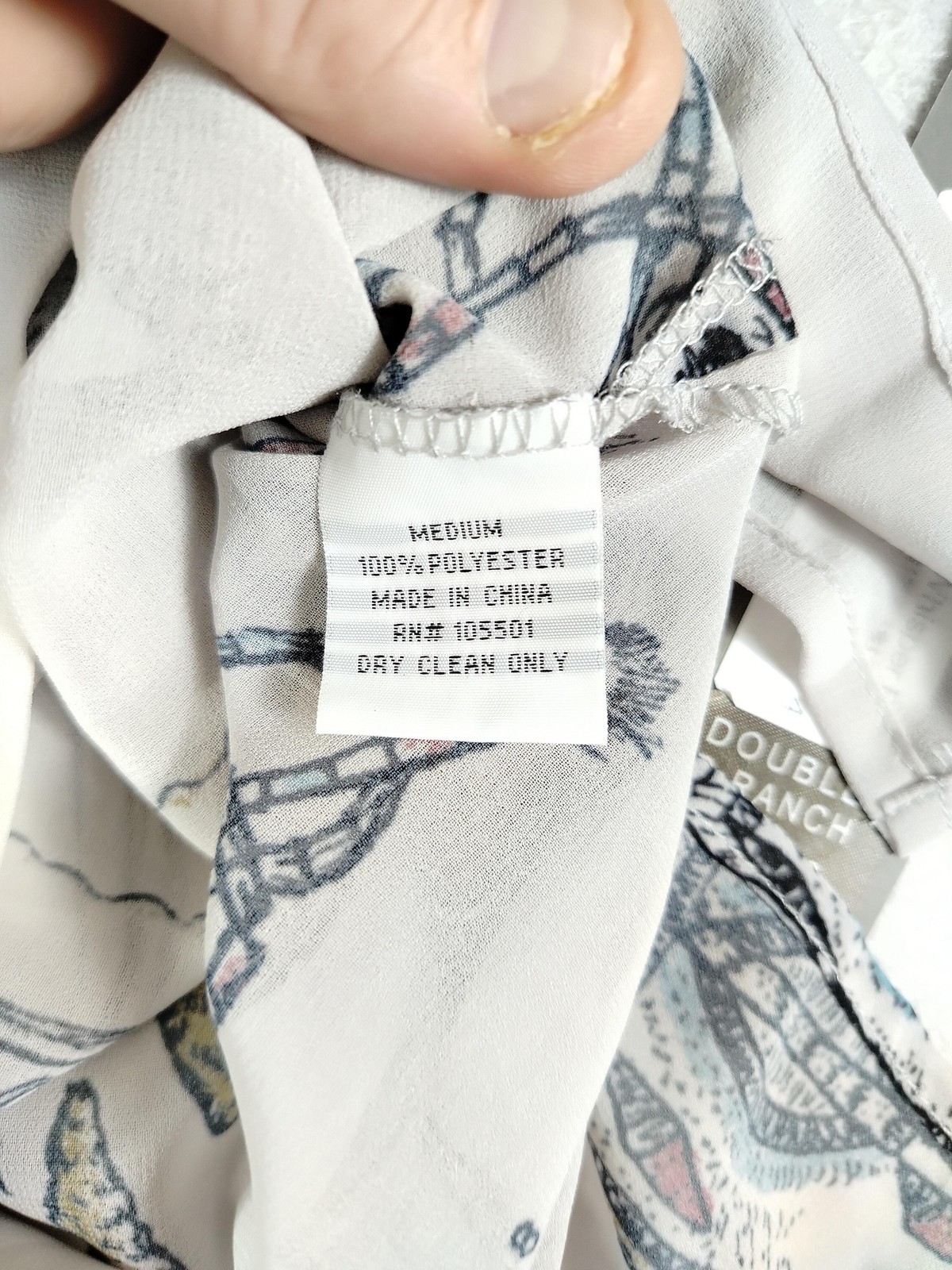Double D Ranch Shirt Womens Medium Grey Whisper Western Arrow Print Blouse Sheer