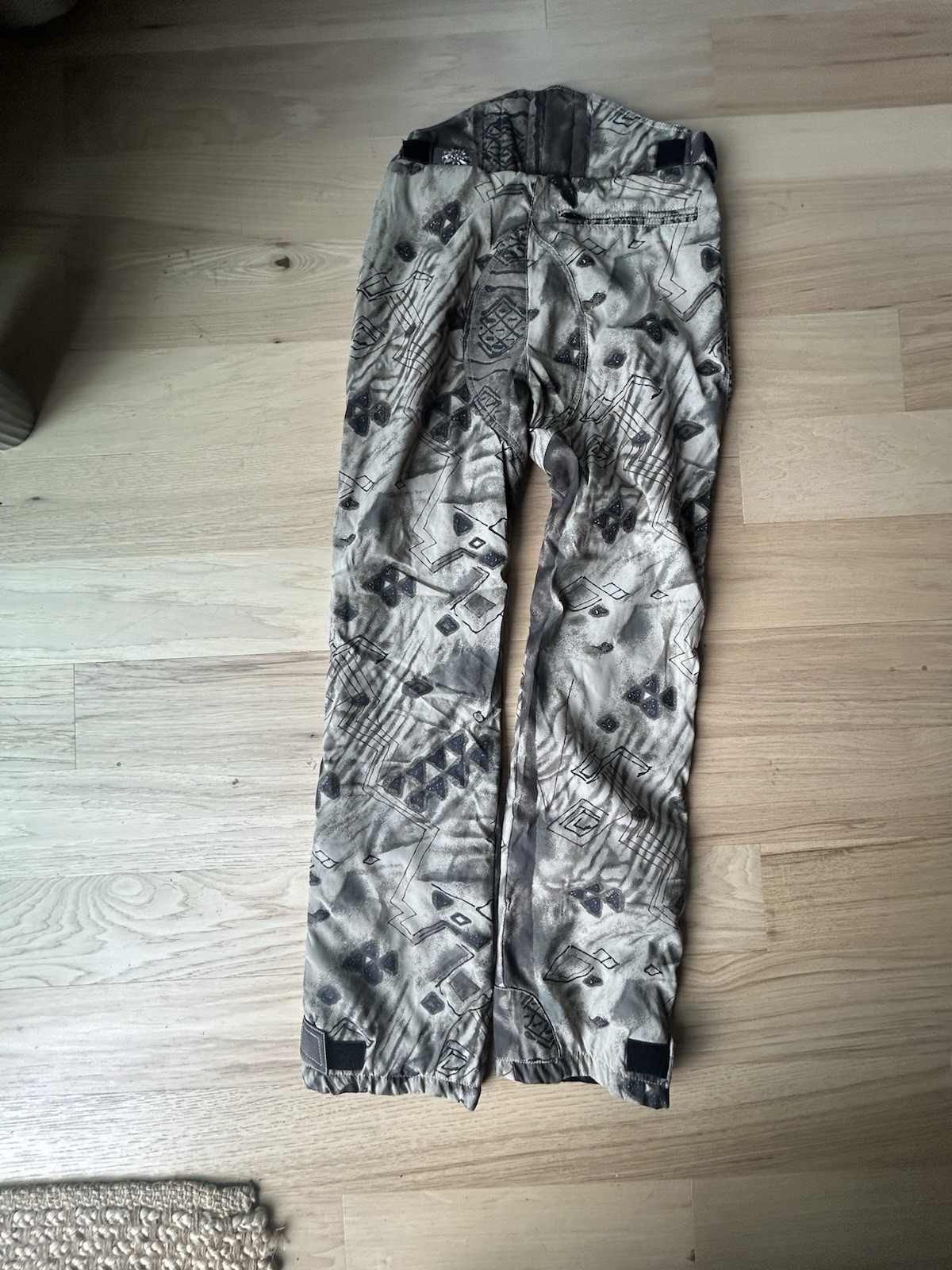Hell Is For Heroes Abstract Print Snow Pants Brown Beige Black Nylon Size 27