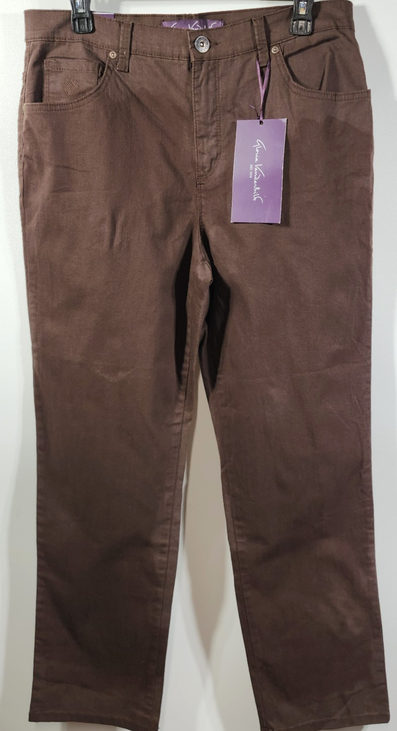 Gloria Vanderbilt Amanda Classic Fit Tapered Jeans Women’s 12 Short Brown NEW