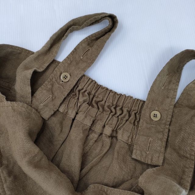 nest Robe Linen overalls, garment-dyed, 001183-1114-2. overalls khaki 6-0613M∞