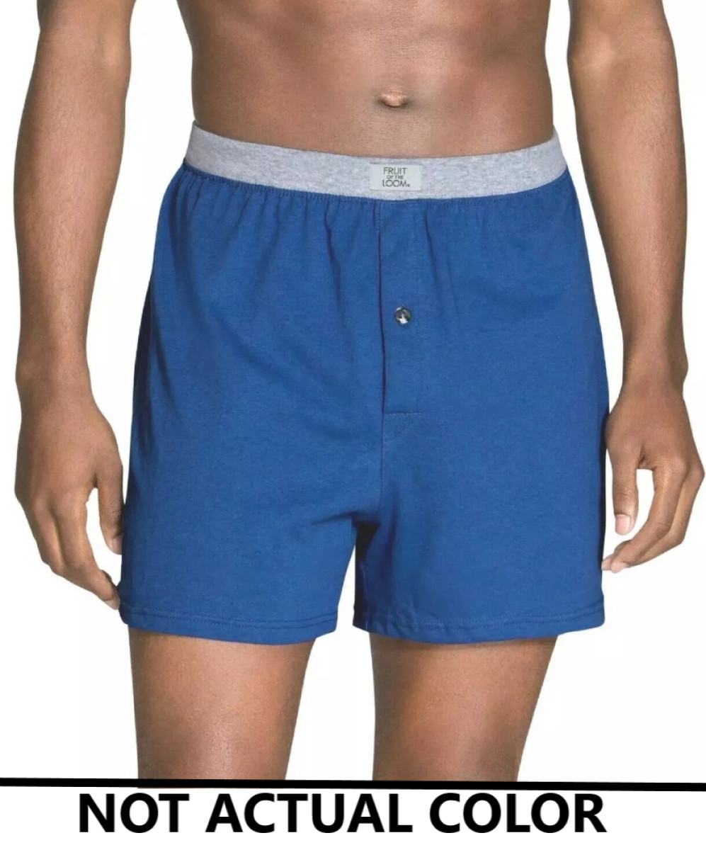 MENS S (28-30in) FRUIT OF THE LOOM RELAXED 2-PACK TAG FREE KNIT BOXERS, MULTI