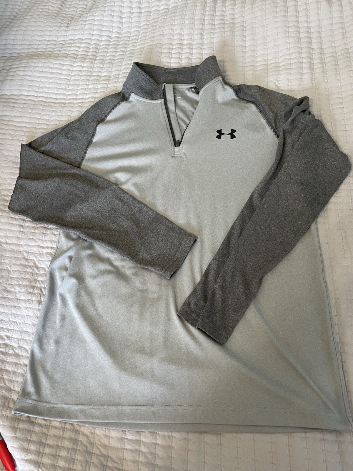 Under Armour HeatGear Quarter Zip Pullover Men’s Medium Gray Two-Tone Loose