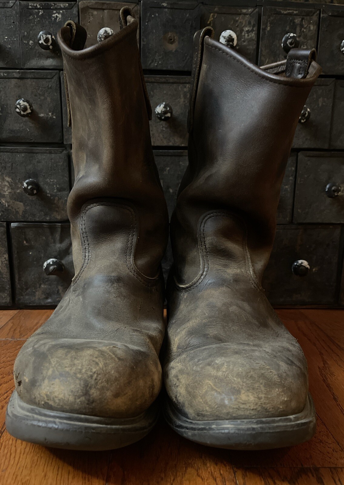 Men’s Red Wing 1124 Pecos Cowboy Western Work Boots Brown Leather USA size 12 D