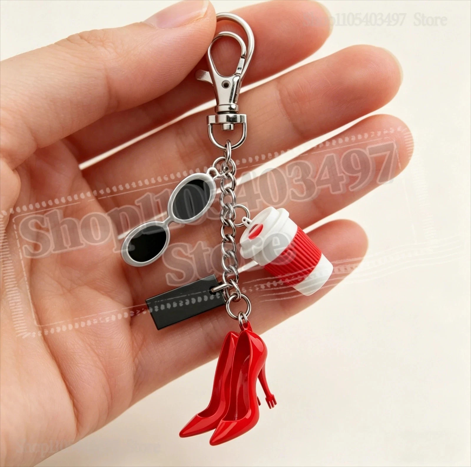 The Devil Wears Prada 2 Bag Charm, Red Heels, Coffee Cup, Sunglasses