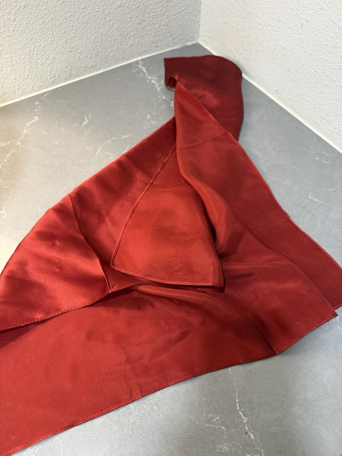 Set Of 2: Solid Color 100% Silk Square Scarves Yellow & Red – 53cm X 53cm