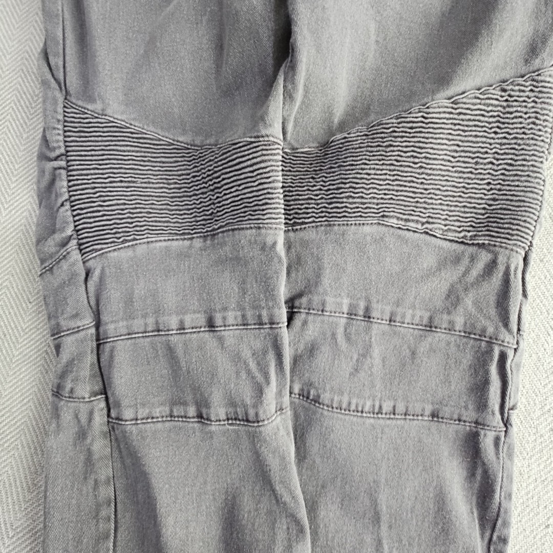 Franky Max Jeans Men’s W36 L30 Tapered Gray Wash Moto Biker Reinforcement Denim