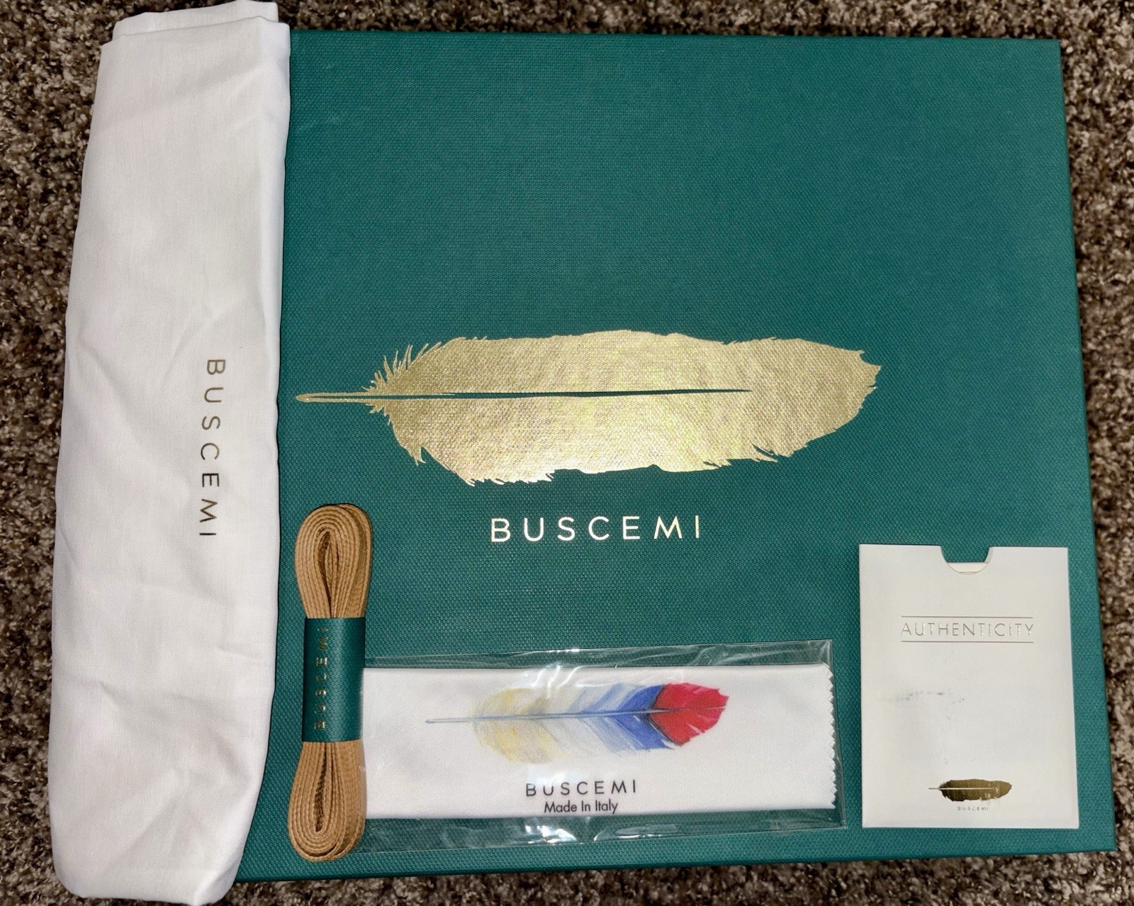BUSCEMI Men’s 100mm High Top Sneakers Italian Leather, Size 43