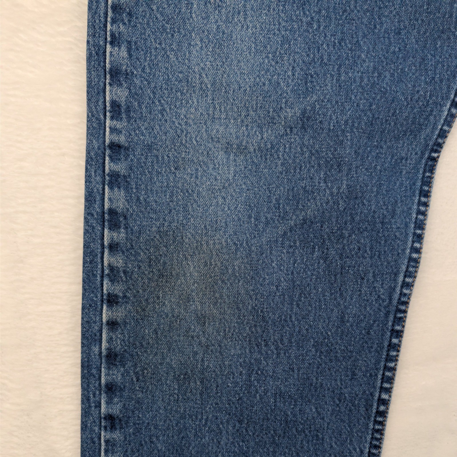 VTG Wrangler Jeans Men 34×30 Blue Broken Twill Denim Straight Leg Leather 90s