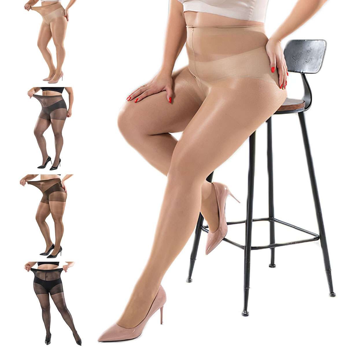 20D 40D Tights Super Elastic Pantyhose Plus Size 198lbs 220lbs Sheer Pantyhose