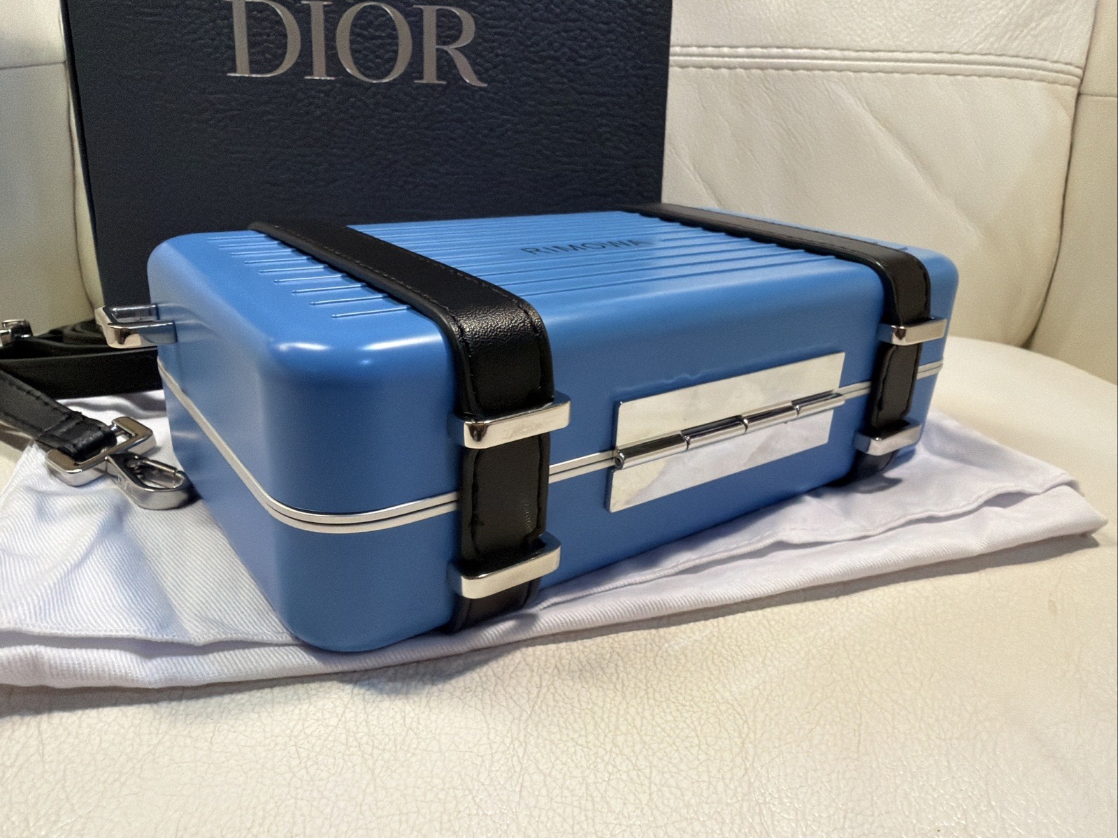 RIMOWA Personal Aluminum Cross-Body Clutch Bag – Blue
