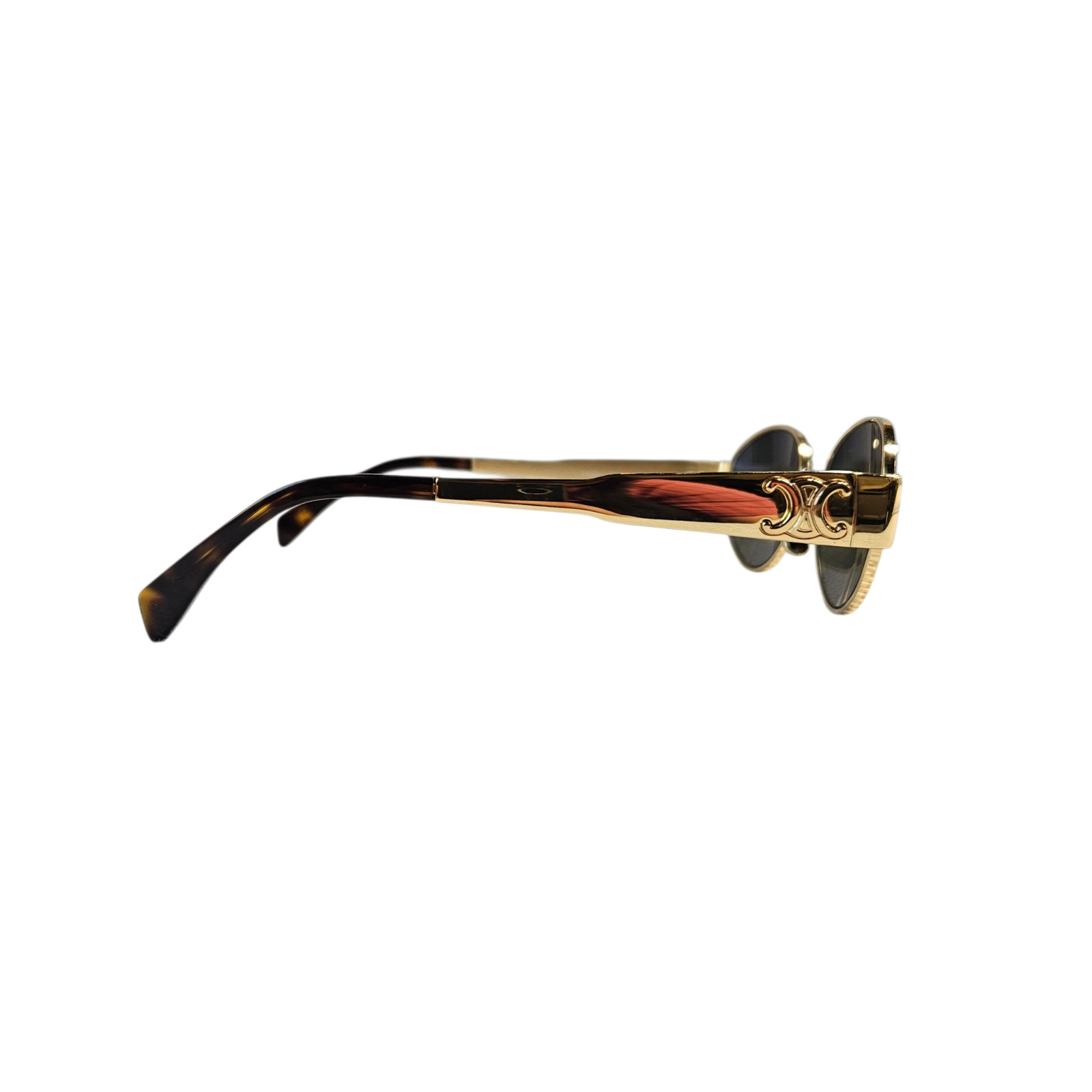 Celine Triomphe Gold Oval Frame Sunglasses