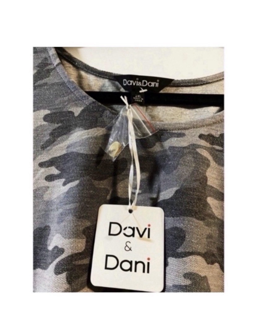 Davi & Dani Boutique Camo Sweater Dress Size 2X New!