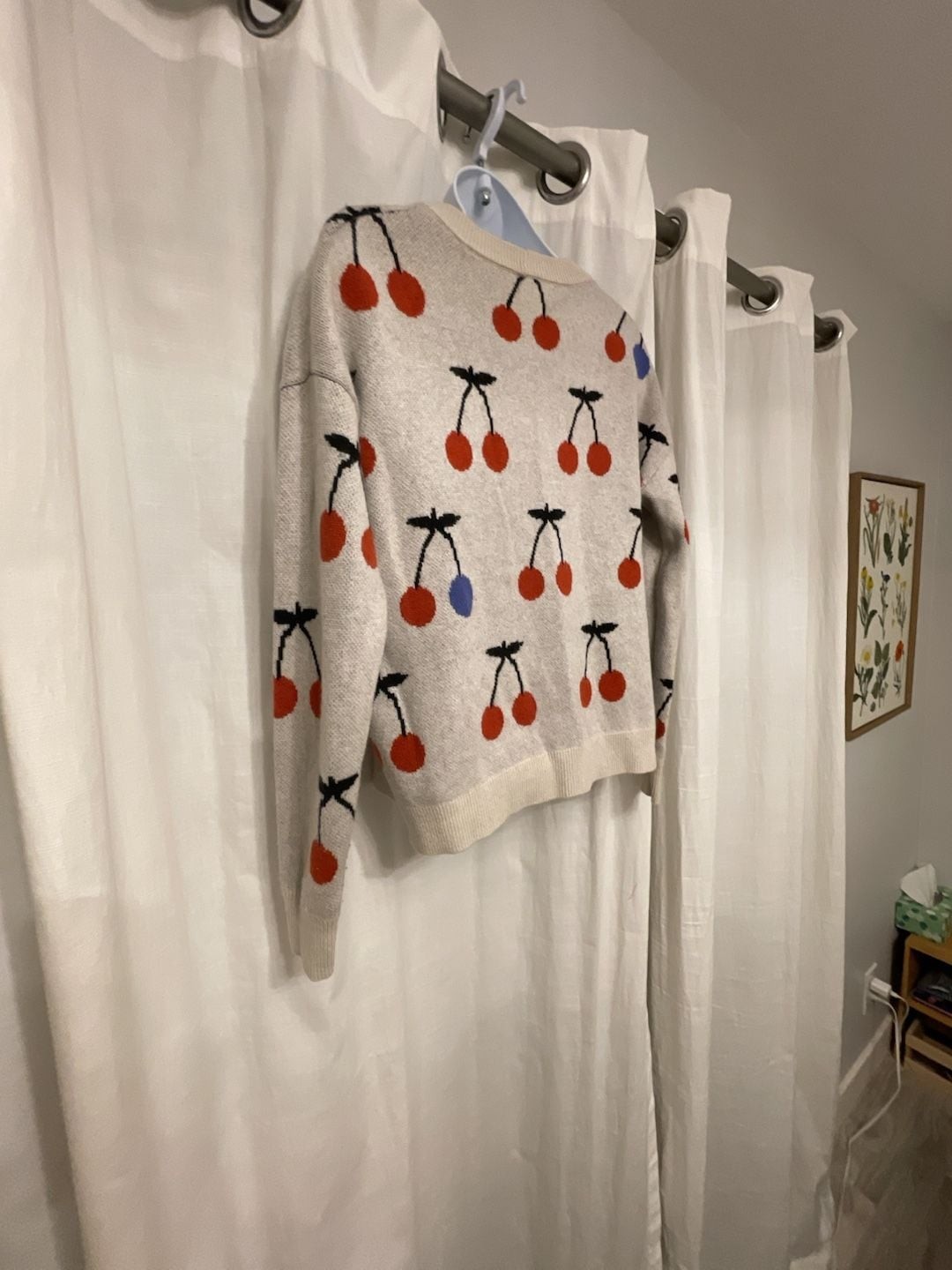 Madewell Cherry Jacquard Pullover Sweater in Merino Wool BlendPreppySoft XXS