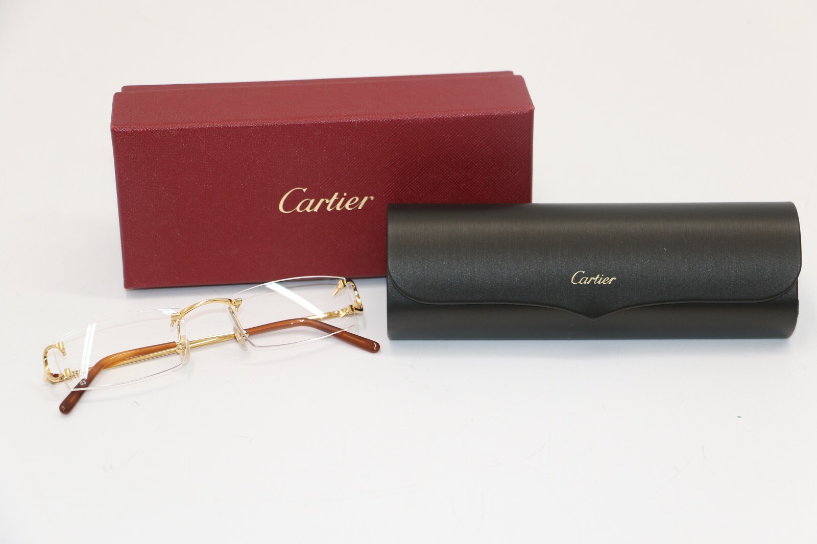 Cartier CT 00920 001 Decor Gold Men’s Rimless Sunglasses Clear Lens 140MM