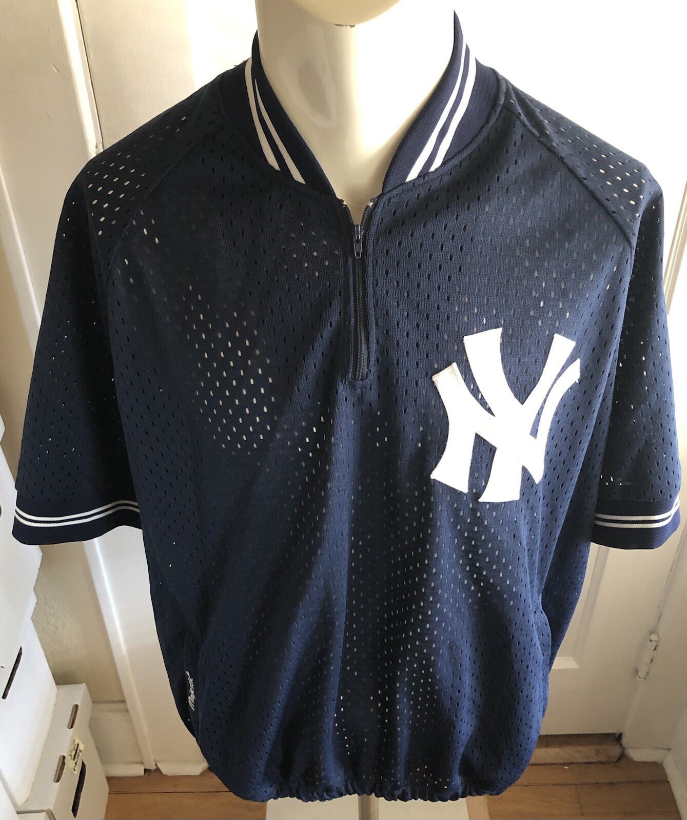 New York Yankees Yanks Pullover Zip Front Majestic Baseball MLB NWT New 2XL