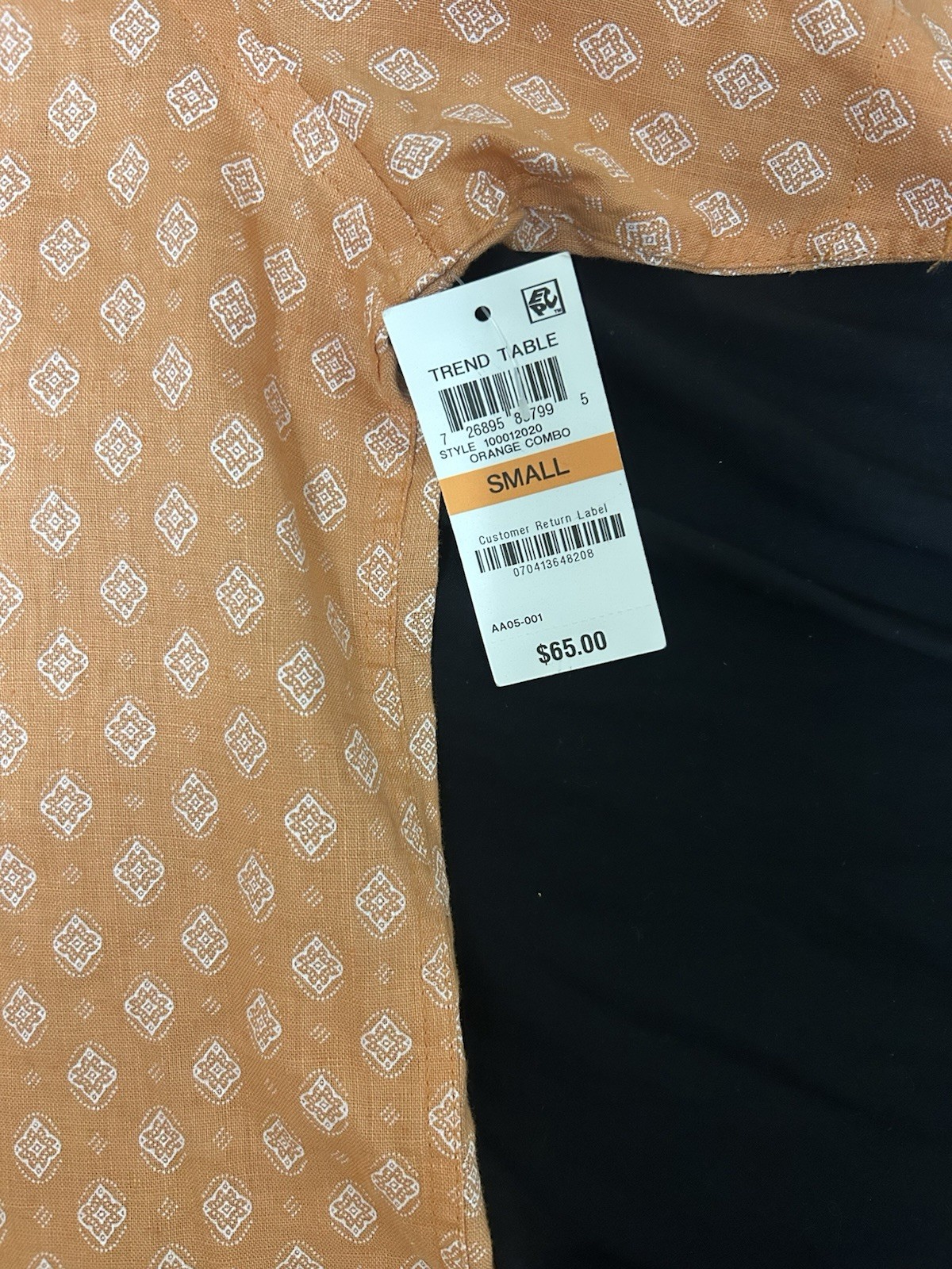 Tasso Ella Orange Men’s Size Small Shirt