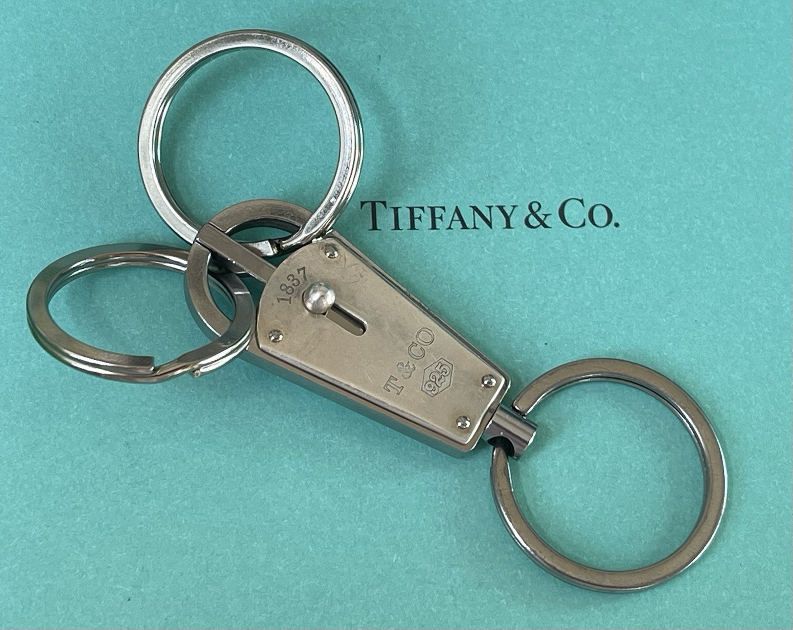 Tiffany & Co. Triple Valet 1837 Sterling Silver .925 KeyChain KeyRing KeyHolder
