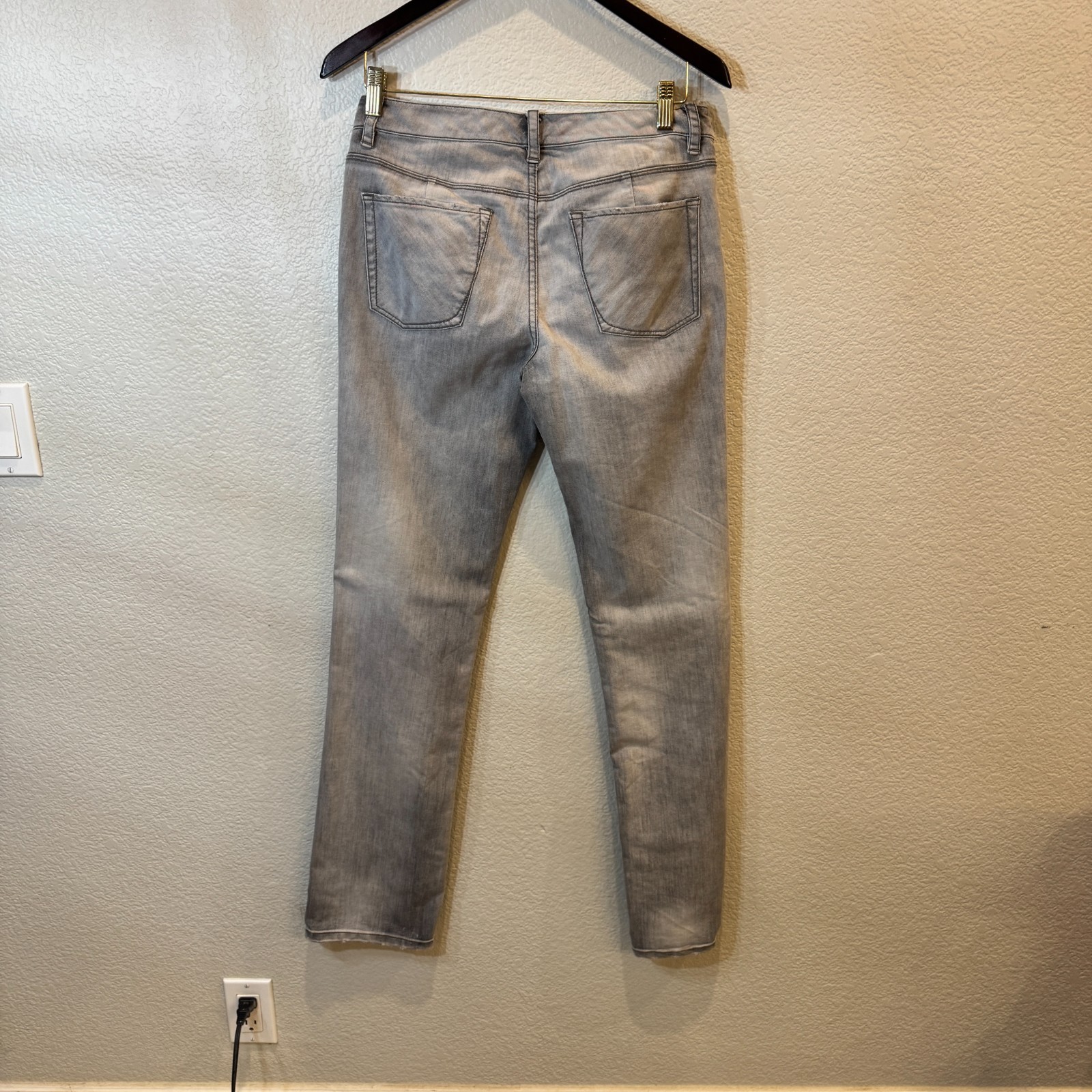Elie Tahari “Azella” Skinny Jeans in a faded grey wash