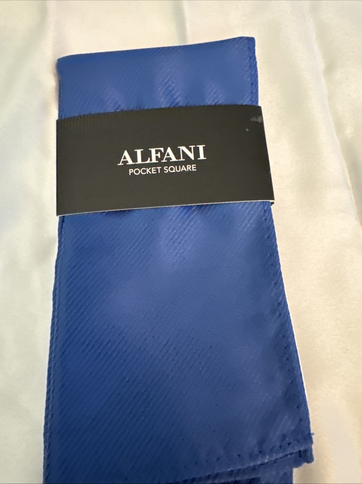 Alfani Mens Subtle Texture Solid Pocket Square Blue 12.5″x12.5″