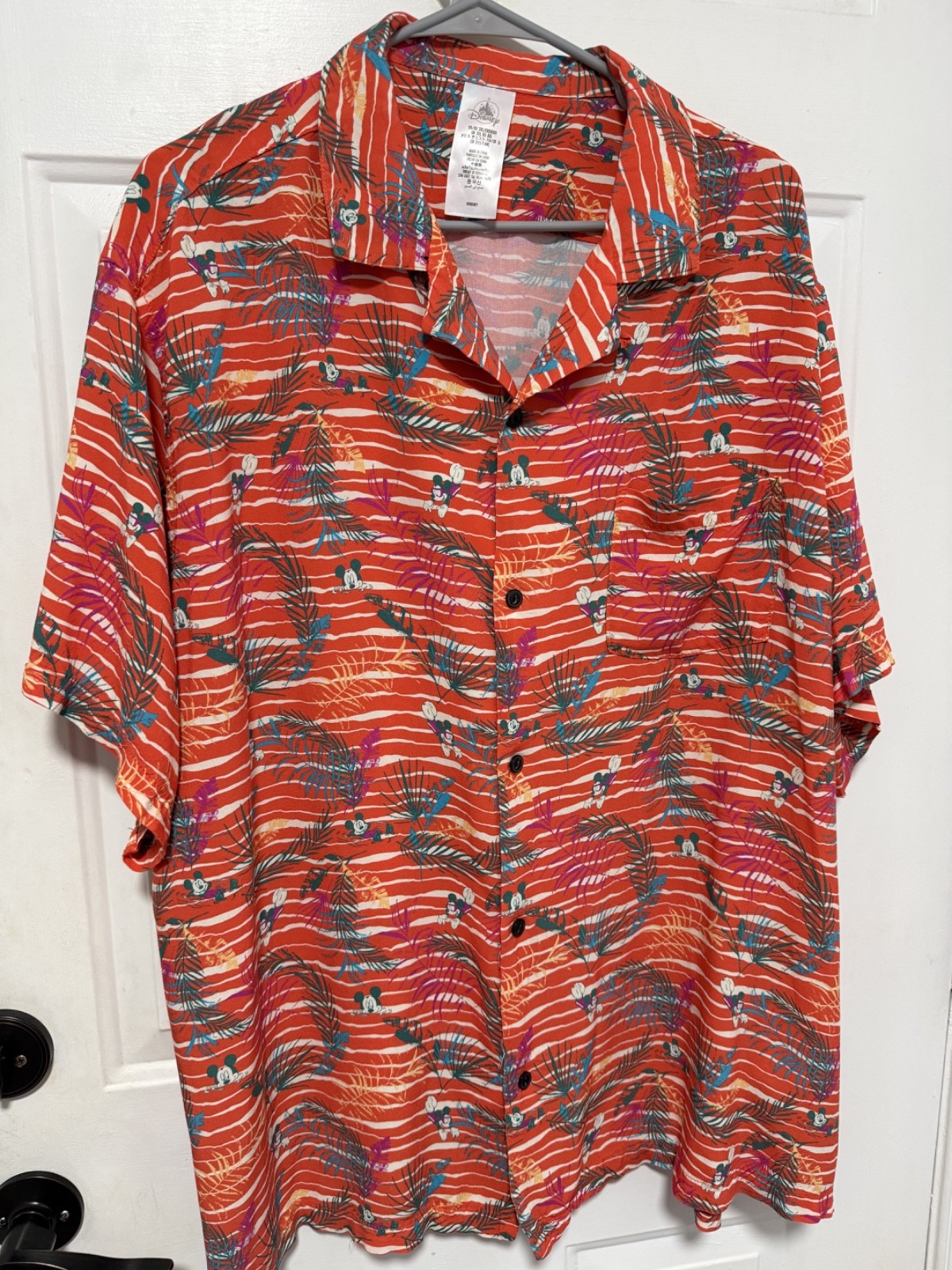 Disney Mickey Mouse Resort Button Down Hawaiian Mens Shirt