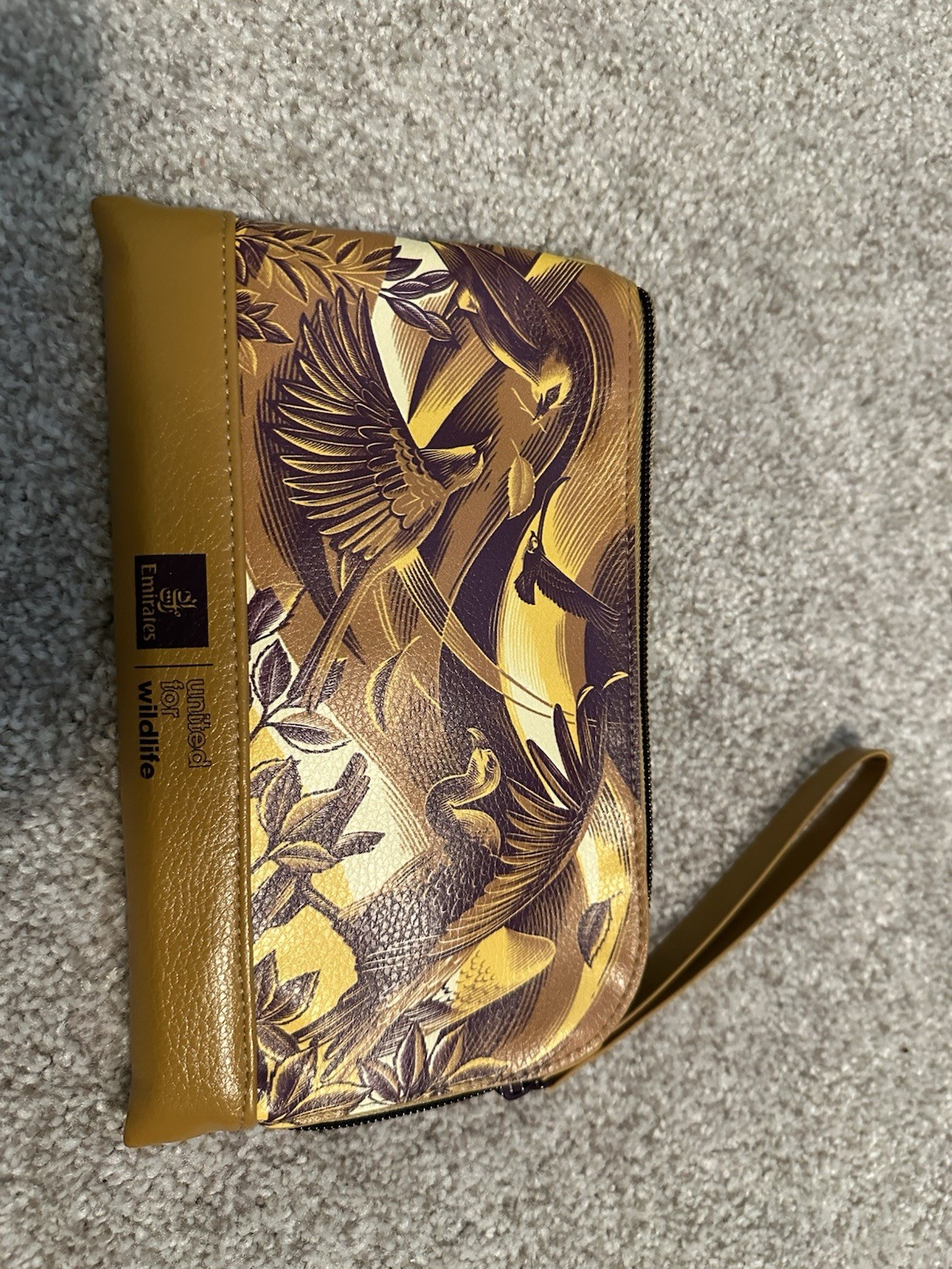 Emirates Brown Cosmetic Travel Pouch Bag United For Wildlife – NEW UNUSED