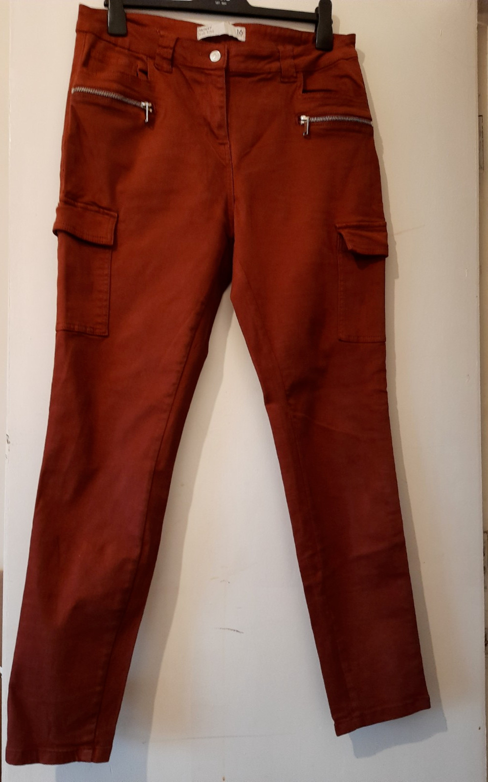 Next Mid Rise Rusted Cargo Trousers Size 16UK Long