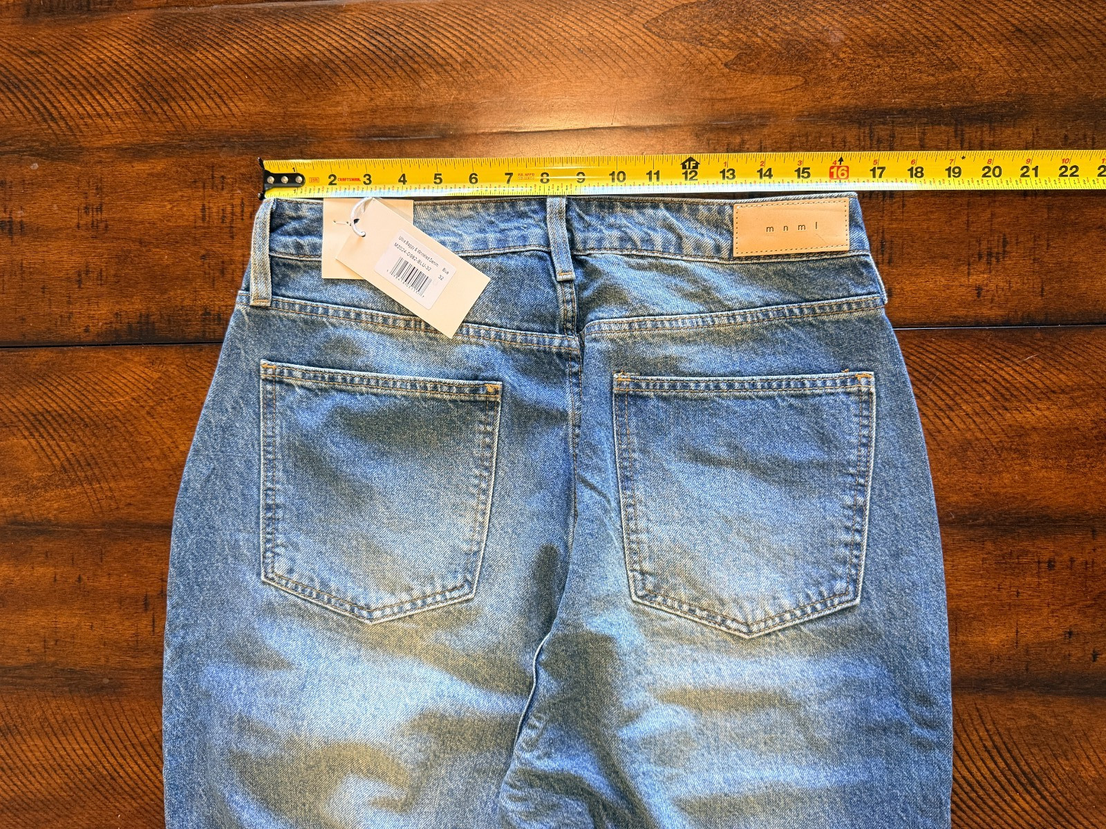 MNML Mens ULtra Baggy & Wrinkled Denim – Blue, Size 32