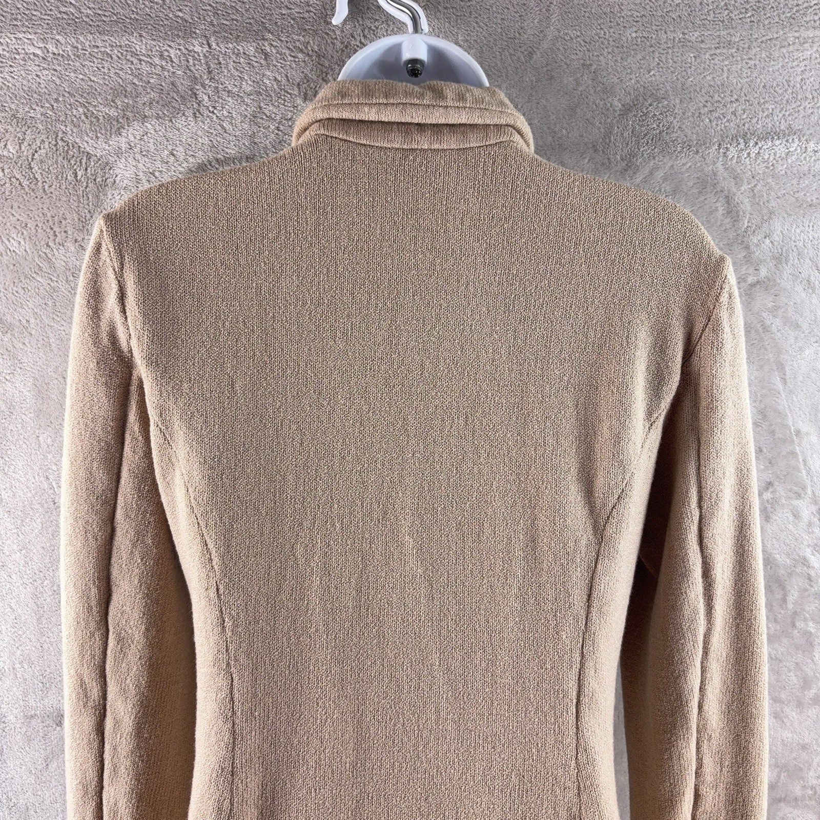St. John Collection Jacket Womens Size Small Beige Santana Knit Gold Button