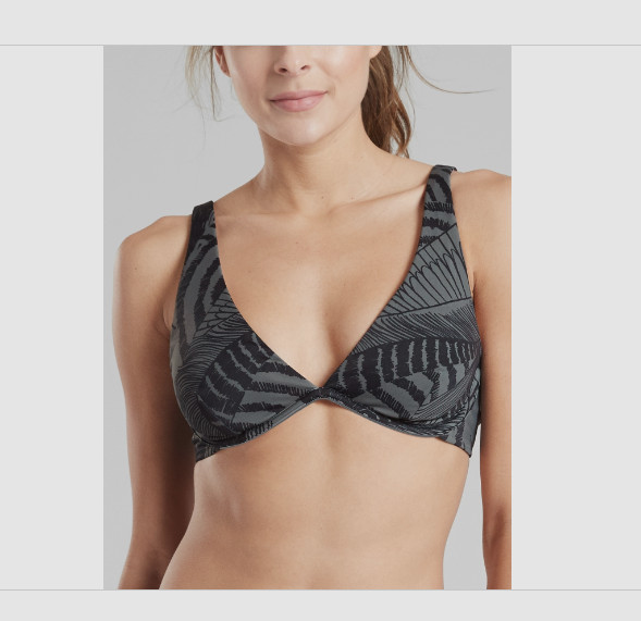 Athleta | Herb Olive & Black Zuma Plunge Bikini Top – Size 40B/C