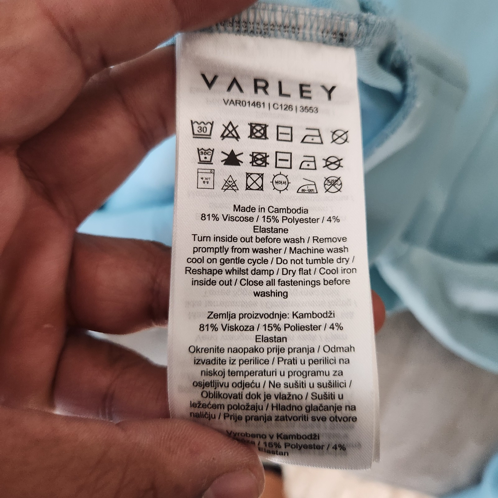 Varley Light Porcelain Blue Large Hawley Half Zip Sweatshirt NWT