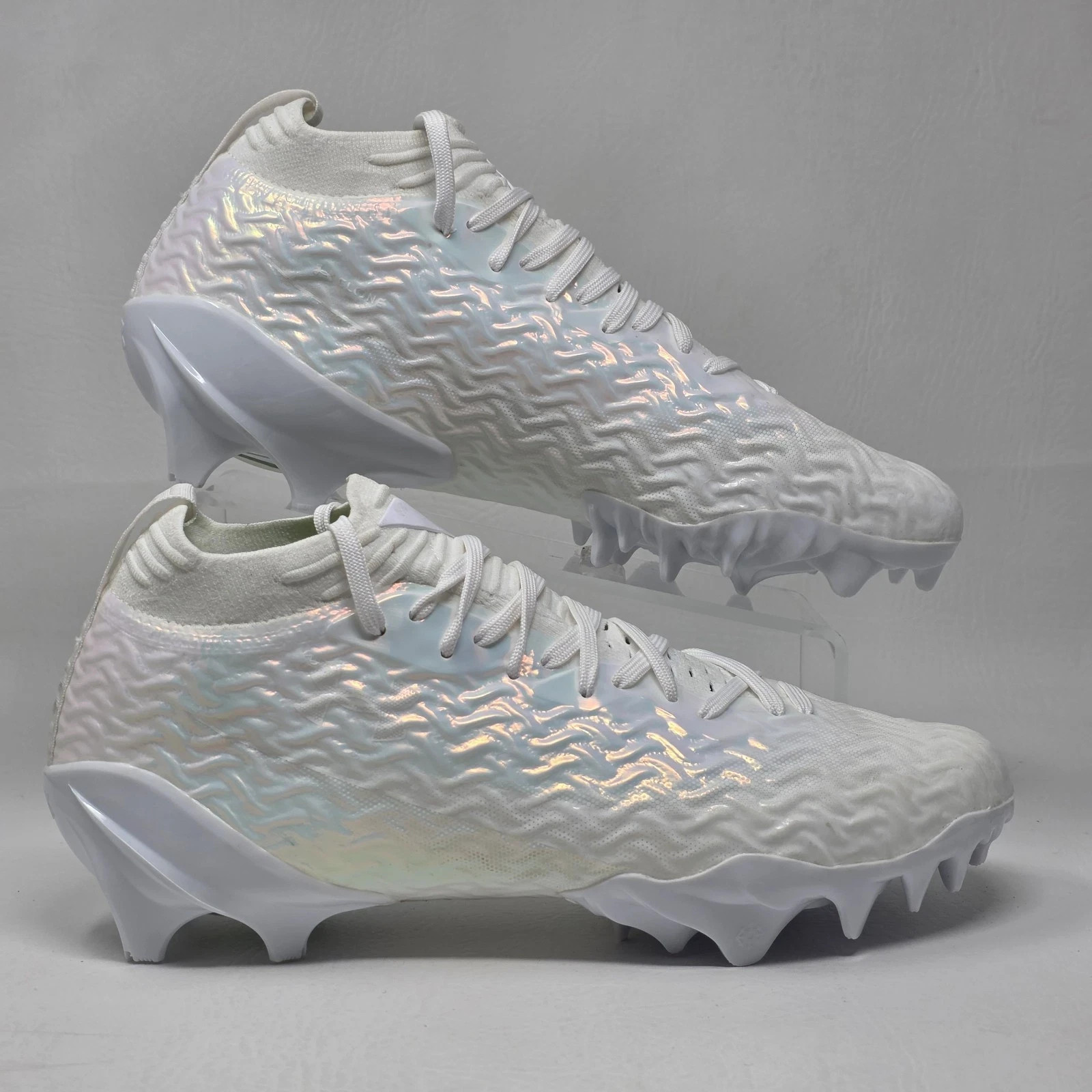 Under Armour Spotlight Pro Men White Iridescent Clone Football 3028200-100