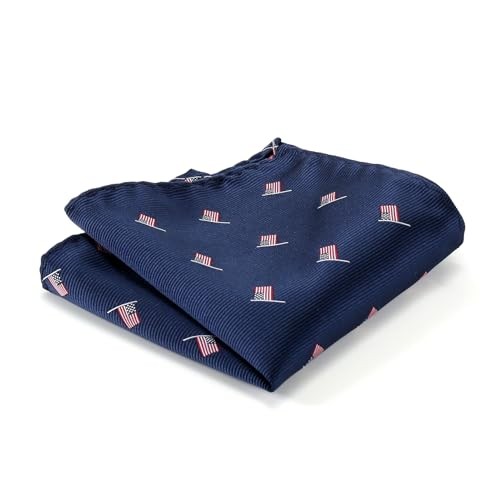 Men’s American Flag Tie Set 3.27″ (8.3CM) USA Flag Neckties and Navy Flag