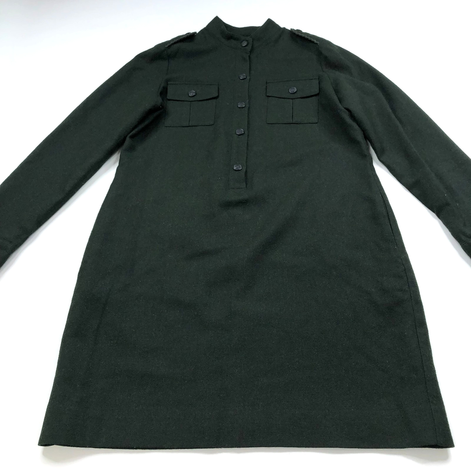 Banana Republic 8 100% Wool Sheath Mini Above Knee Dress Dark Green MINT