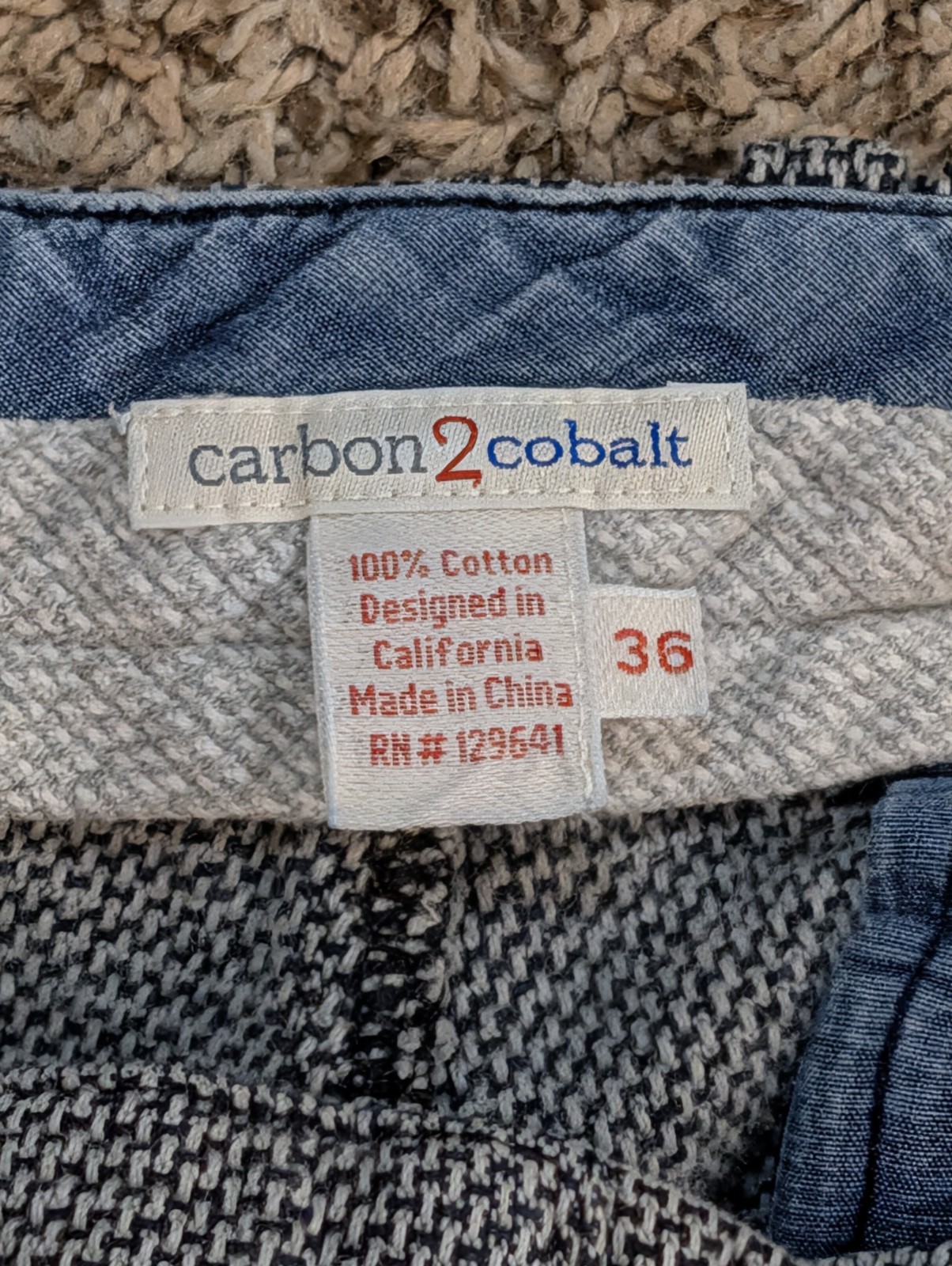 Carbon2Cobalt Mens Pants 36×32 Gray Chino Casual