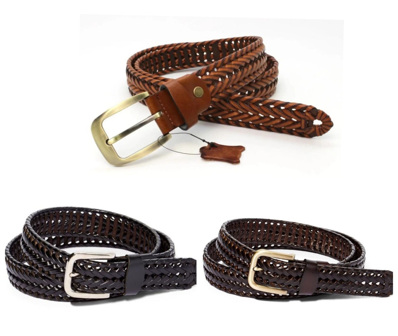 EMP Unisex Braided Leather Belt – 3 colors