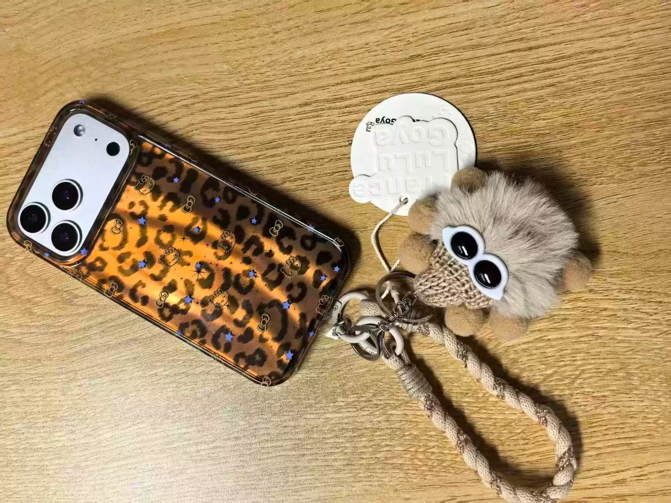 8cm Imitation Otter Rabbit Fur Plush Toy Small Coal Ball Pendant Doll Keychain