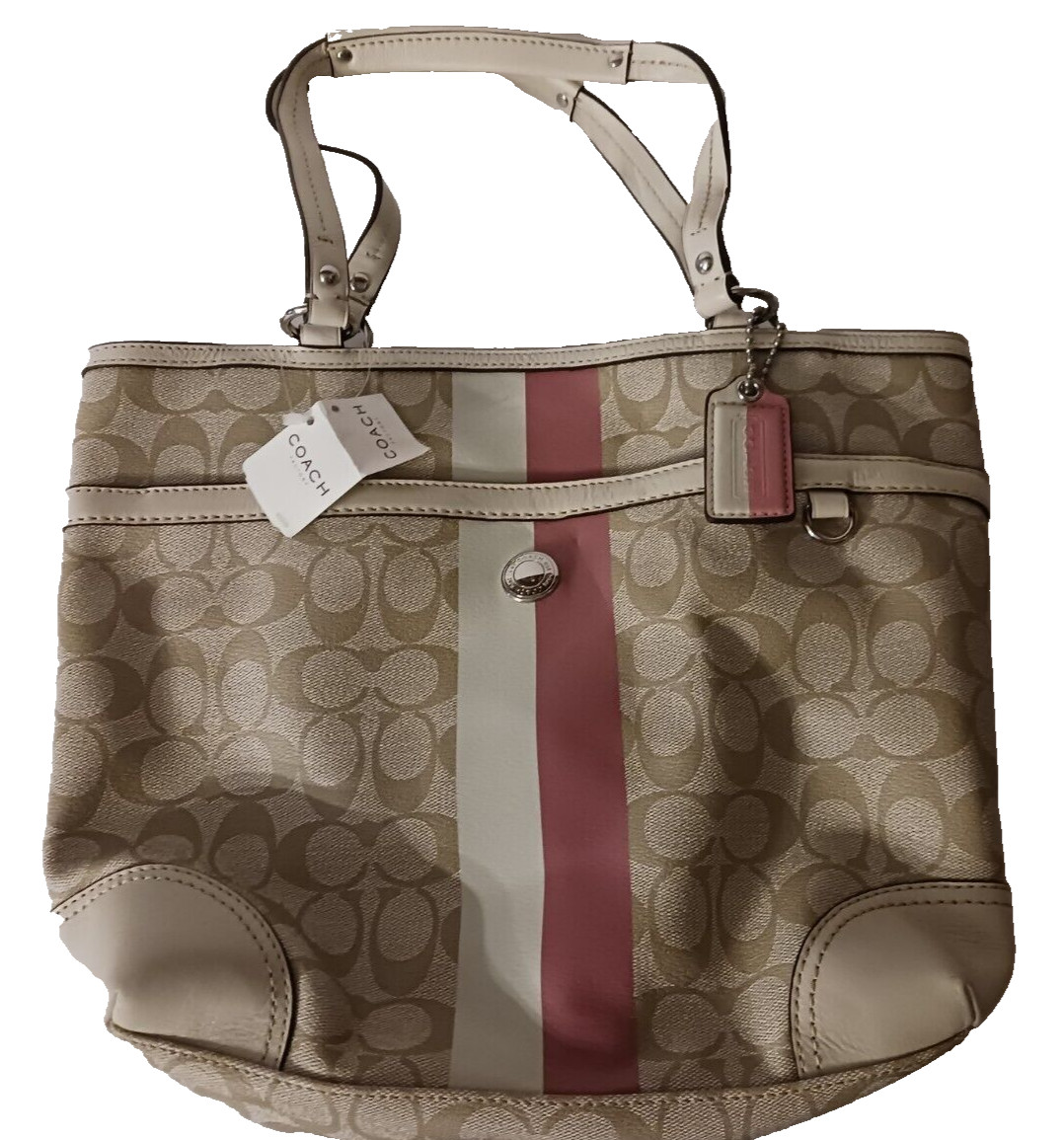 Coach Leather Signature Heritage Pink/Beige #F14477